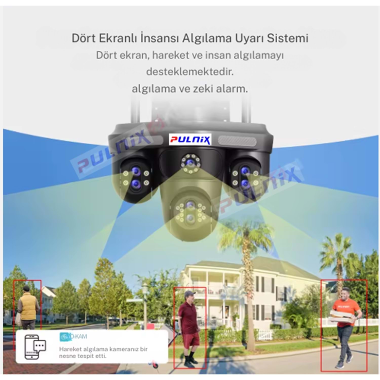 Pulnix WI-FI Kamera 4 Kameralı 3 Kamera Hareketli PTZ PLX-7004 IPC FVIDEO