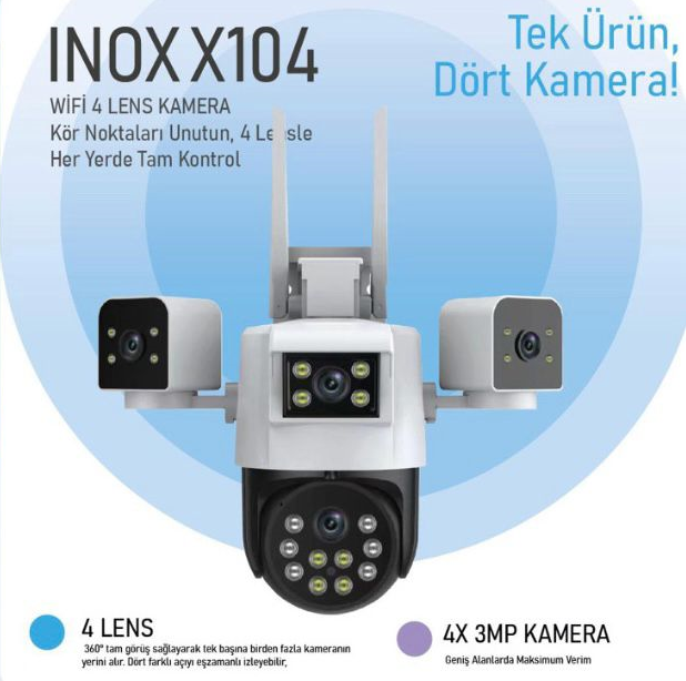 INOX-X104 4X3MP DÖRT LENSLİ WİFİ PTZ KAMERA